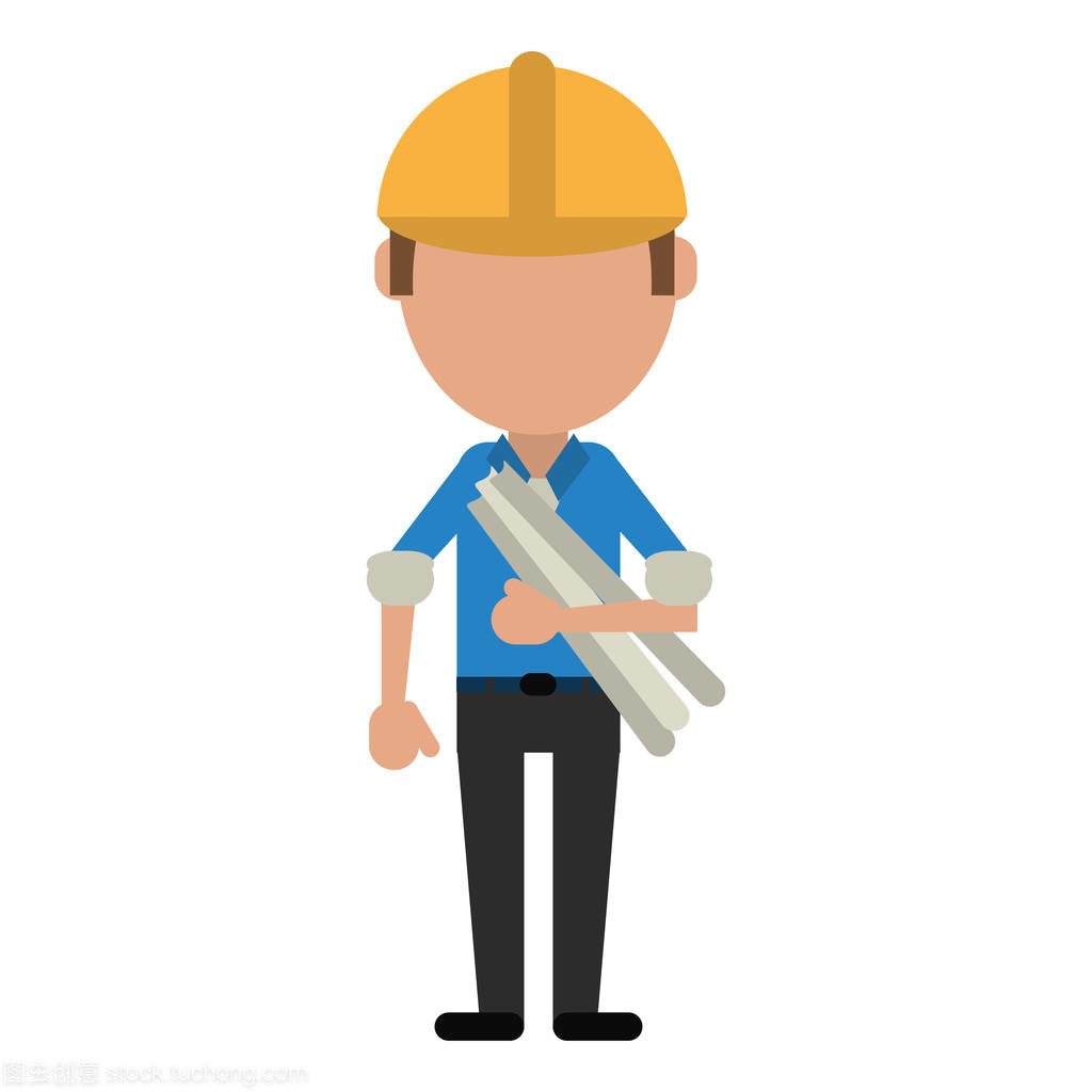 建筑施工计划头盔的人