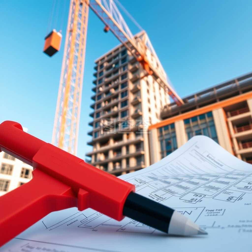 现代建筑施工起重机计划与书写工具